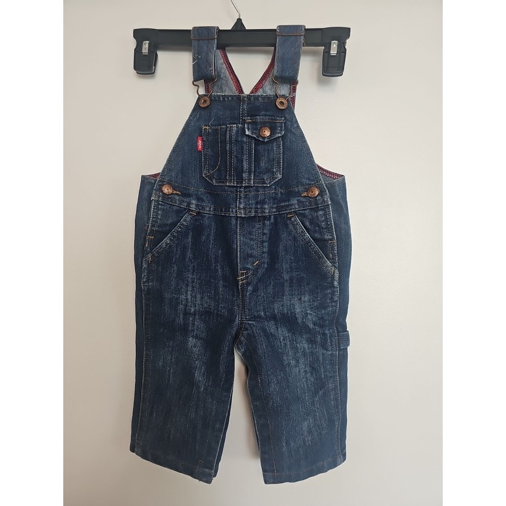 Levi's Denim Overalls Baby 12 Months Toddler Kid Jean Snap Seat